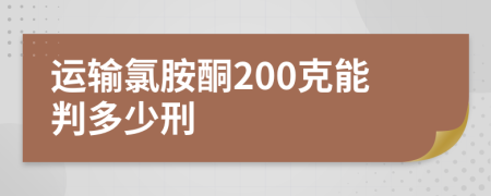 运输氯胺酮200克能判多少刑