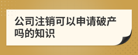 公司注销可以申请破产吗的知识