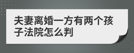 夫妻离婚一方有两个孩子法院怎么判