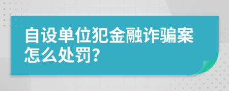 自设单位犯金融诈骗案怎么处罚？