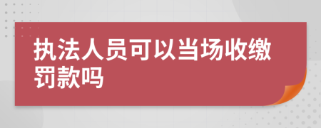 执法人员可以当场收缴罚款吗