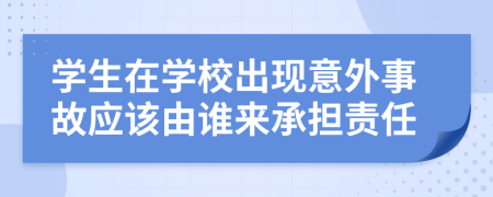 学生在学校出现意外事故应该由谁来承担责任