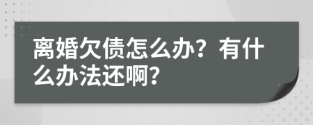 离婚欠债怎么办？有什么办法还啊？