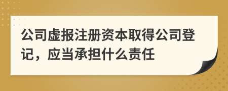 公司虚报注册资本取得公司登记，应当承担什么责任