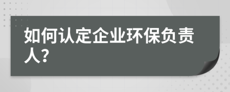 如何认定企业环保负责人？