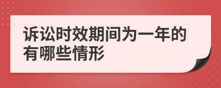 诉讼时效期间为一年的有哪些情形