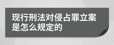 现行刑法对侵占罪立案是怎么规定的