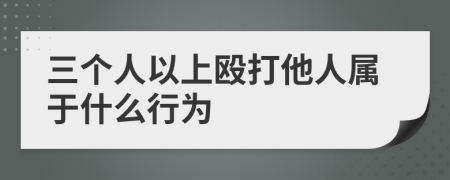 三个人以上殴打他人属于什么行为