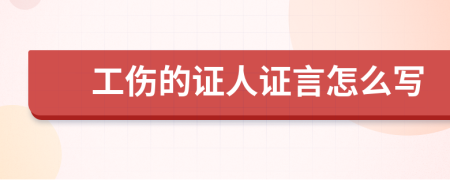 工伤的证人证言怎么写