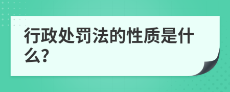 行政处罚法的性质是什么？