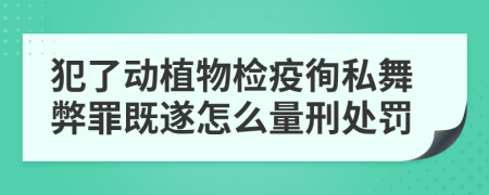 犯了动植物检疫徇私舞弊罪既遂怎么量刑处罚