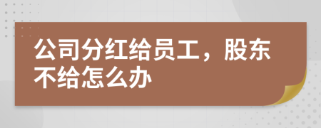 公司分红给员工，股东不给怎么办