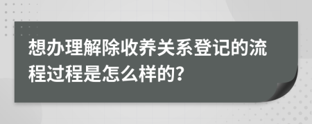 想办理解除收养关系登记的流程过程是怎么样的？