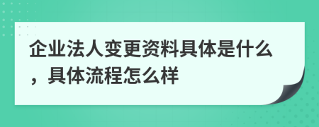 企业法人变更资料具体是什么，具体流程怎么样