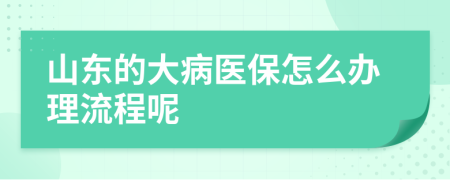 山东的大病医保怎么办理流程呢