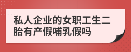 私人企业的女职工生二胎有产假哺乳假吗