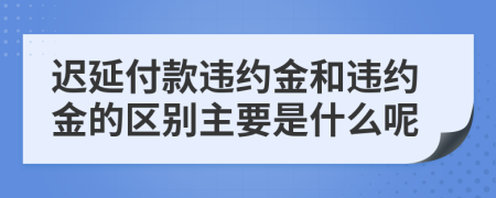 迟延付款违约金和违约金的区别主要是什么呢