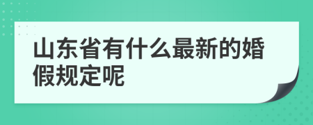 山东省有什么最新的婚假规定呢