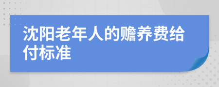 沈阳老年人的赡养费给付标准