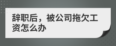 辞职后，被公司拖欠工资怎么办