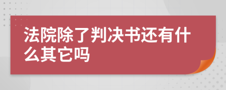 法院除了判决书还有什么其它吗