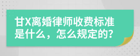 甘X离婚律师收费标准是什么，怎么规定的？