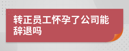 转正员工怀孕了公司能辞退吗