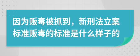 因为贩毒被抓到，新刑法立案标准贩毒的标准是什么样子的