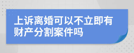 上诉离婚可以不立即有财产分割案件吗