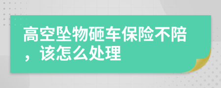 高空坠物砸车保险不陪，该怎么处理