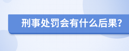 刑事处罚会有什么后果？