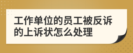 工作单位的员工被反诉的上诉状怎么处理