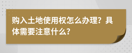 购入土地使用权怎么办理？具体需要注意什么？