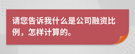 请您告诉我什么是公司融资比例，怎样计算的。