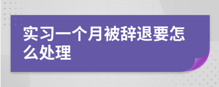 实习一个月被辞退要怎么处理