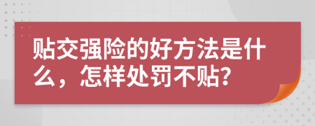 贴交强险的好方法是什么，怎样处罚不贴？