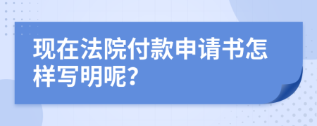 现在法院付款申请书怎样写明呢？