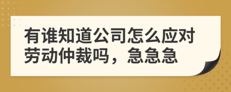 有谁知道公司怎么应对劳动仲裁吗，急急急