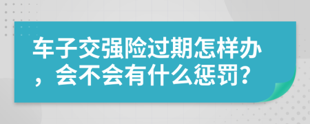 车子交强险过期怎样办，会不会有什么惩罚？