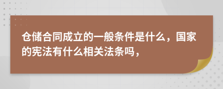 仓储合同成立的一般条件是什么，国家的宪法有什么相关法条吗，