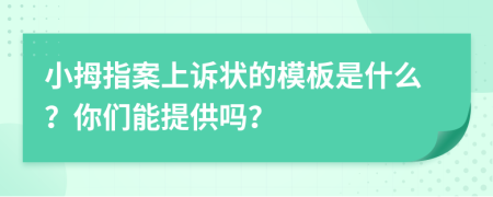 小拇指案上诉状的模板是什么？你们能提供吗？