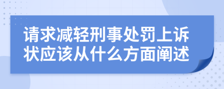 请求减轻刑事处罚上诉状应该从什么方面阐述