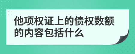 他项权证上的债权数额的内容包括什么