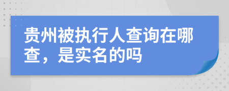 贵州被执行人查询在哪查，是实名的吗