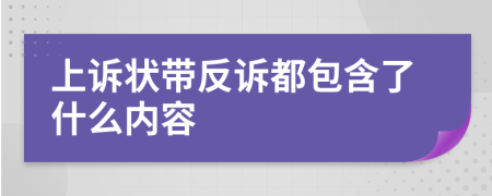 上诉状带反诉都包含了什么内容