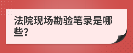 法院现场勘验笔录是哪些？