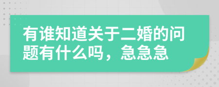 有谁知道关于二婚的问题有什么吗，急急急