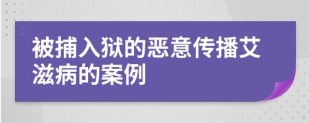 被捕入狱的恶意传播艾滋病的案例