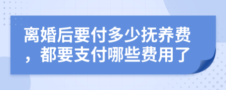 离婚后要付多少抚养费，都要支付哪些费用了