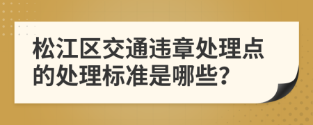 松江区交通违章处理点的处理标准是哪些？